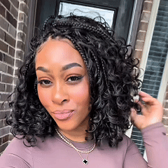 ✨13x6 HD Lace Wig Glueless Wear & Go 12” Boho Braids Water Wave Pre-Cut Lace Wig – Premium Fiber, Beginner Friendly