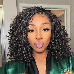 ✨13x6 HD Lace Wig Glueless Wear & Go 12” Boho Braids Water Wave Pre-Cut Lace Wig – Premium Fiber, Beginner Friendly