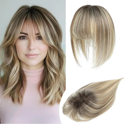 Human Hair Topper with Bangs | Hair Piece for Thinning Hair 💎