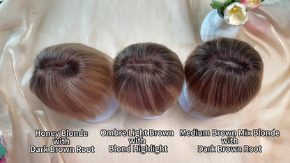 Human Hair Topper with Bangs | Hair Piece for Thinning Hair 💎