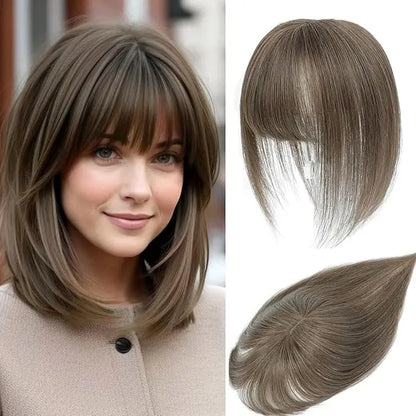 Human Hair Topper with Bangs | Hair Piece for Thinning Hair 💎