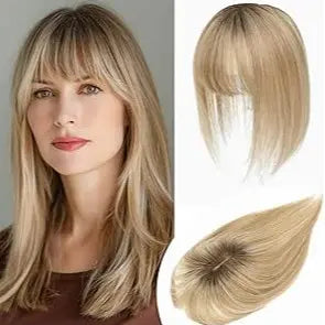 Human Hair Topper with Bangs | Hair Piece for Thinning Hair 💎