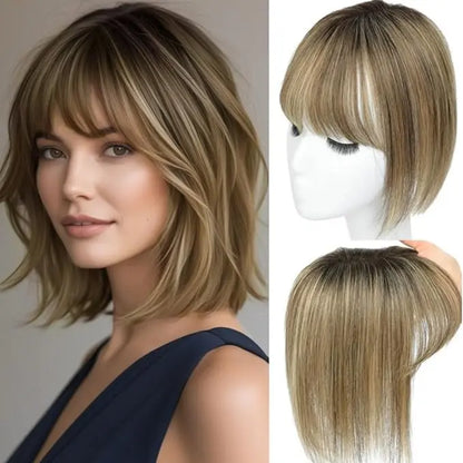 Human Hair Topper with Bangs | Hair Piece for Thinning Hair 💎